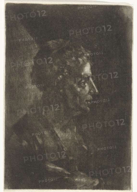 Bust of a man in profile, Justus van den Nijpoort, 1680 - 1691