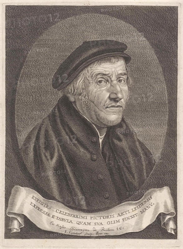 Portrait of Aertgen Claesz van Leyden, Jonas Suyderhoef, Aertgen Claesz van Leyden, Pieter Goos, 1657 - 1675