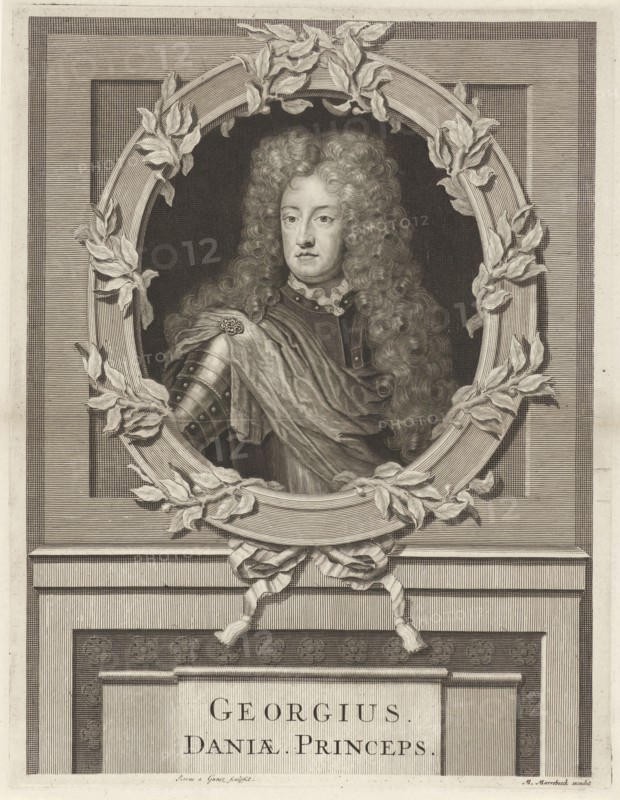 Portrait of George, Prince of Denmark, Pieter van Gunst, Matthijs van Marebeek, 1659 - 1699