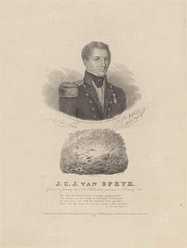 Portrait of Jan Carel Josephus Speijk, Dirk Sluyter, Adriaan van der Hoop (Jr.), Anthonius Johannes van Tetroode, 1831