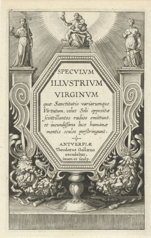 Title print for Speculum Illustratum Virginum, Theodoor Galle, 1581-1633