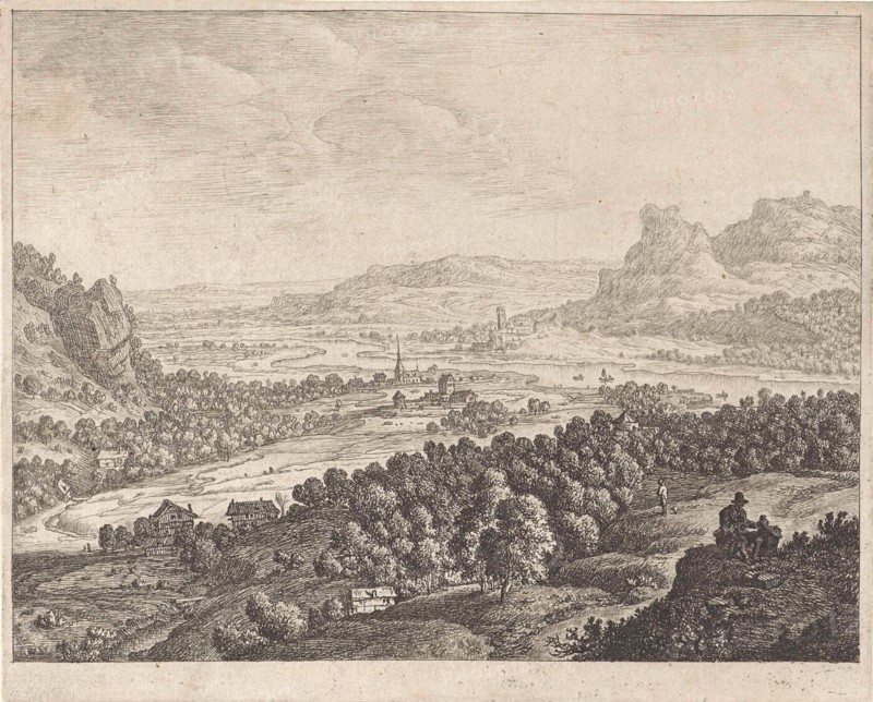Mountain landscape with river, Herman Saftleven, 1667