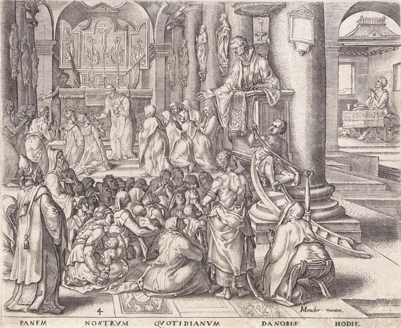 Give us today our daily bread Johannes Wierix, Philips Galle, 1569 - 1573