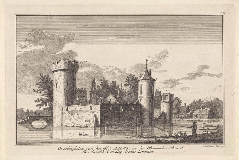 View of the ruins of castle Aalst, Gelderland, The Netherlands