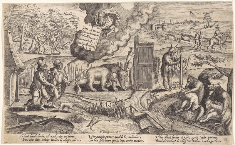 The blind shepherds, Antonie Wierix (II), Willem van Haecht (I), 1579