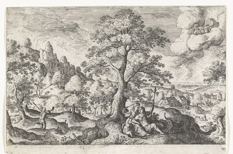 Venus and Adonis, Hans Bol, Anonymous, c. 1550 - c. 1650