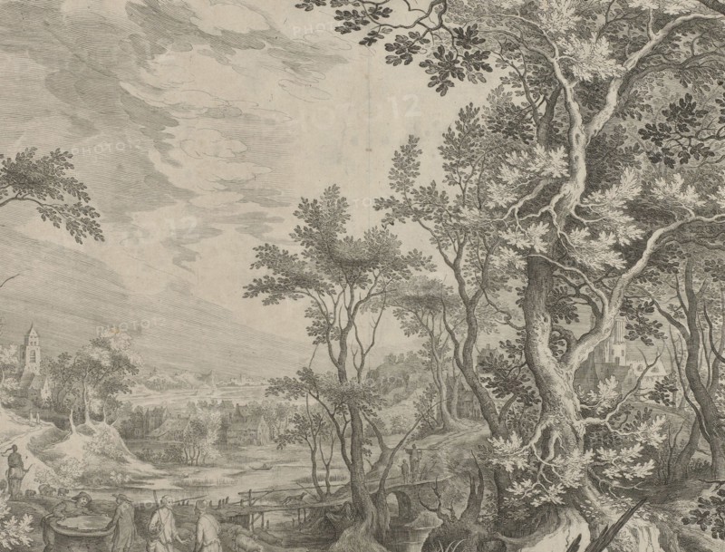 Jacob rotates the stone pit, Claes Jansz. Visscher (II), Nicolaes Visscher Jan van Londerseel (I), 1585 - 1625