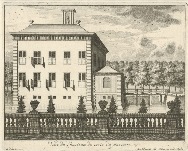 Side view of castle Gunterstein, Breukelen, The Netherlands