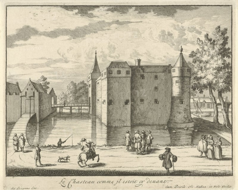 Castle Gunterstein as it was before, Breukelen, The Netherlands, Willem Swidde, Jaques Le Moine de l'Espine Joseph Mulder, 1680 - 1696