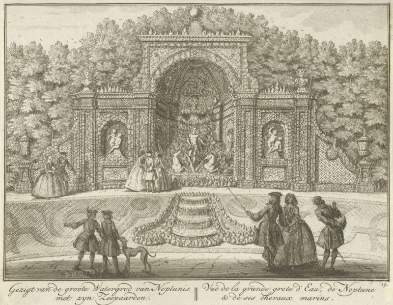 Water Neptune's Grotto in the garden of House ter Meer in Maarssen, The Netherlands, Hendrik de Leth, c. 1740