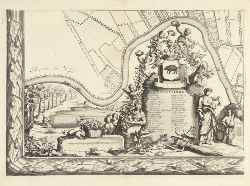 Map of the heerlijkheid Maarsseveen, The Netherlands, Philibert Bouttats, 1665 - 1731
