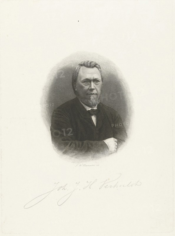 Portrait of Johannes Verhulst, Friedrich Wilhelm Burmeister, 1855 - 1915