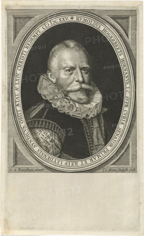 Portrait of Rombout Hogerbeets, Jacob van Meurs, 1648