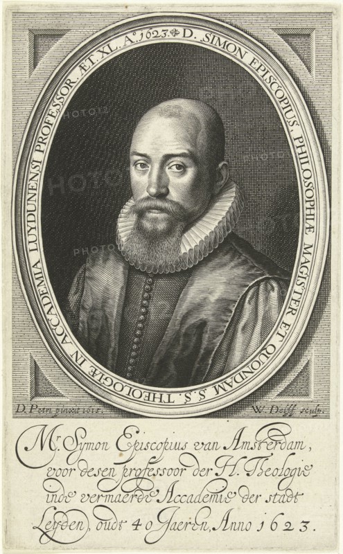 Portrait of Simon Episcopius at the age of 40, Willem Jacobsz. Delff, Dirck Pietersz. Bontepaert, 1623