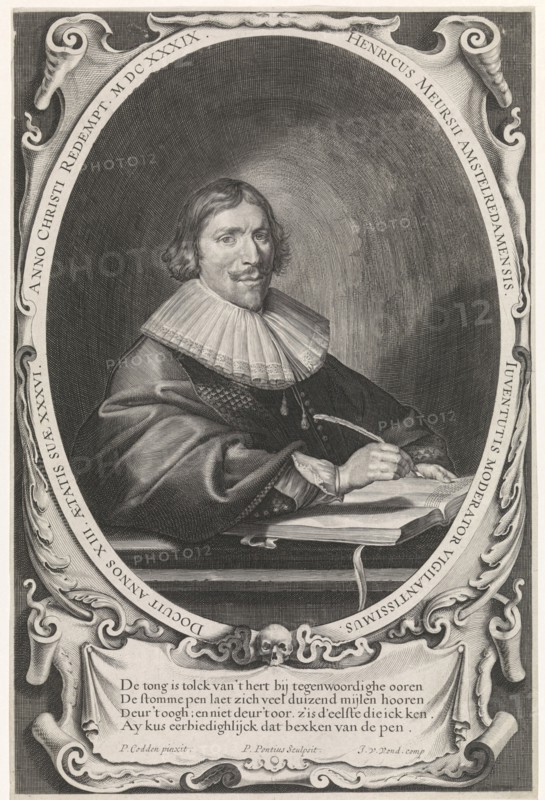 Portrait of Hendrik Meurs, Paulus Pontius, Joost van den Vondel, 1639