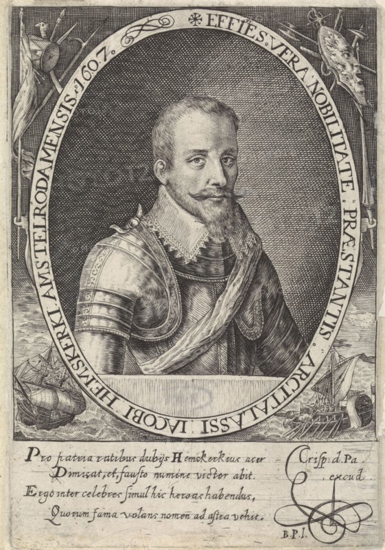 Portrait of Jacob van Heemskerck, Crispijn van de Passe (I), Monogrammist BPI, 1607