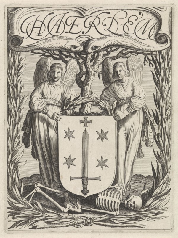 Weapon of Haarlem with two angels, The Netherlands, Jan van de Velde (II), 1628