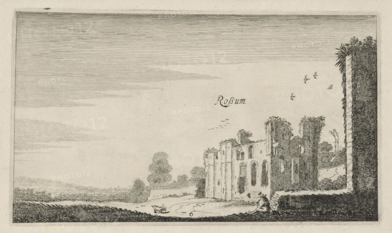 Ruins of castle Rossum, Maasdriel Bommelerwaard The Netherlands, Jan van de Velde II, Robert de Baudous, 1616