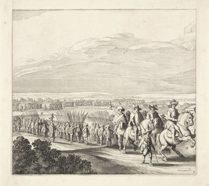 Exodus from the Spanish army from Maastricht, 1632, Plate 2, Jan van de Velde II, Jan Martszen Young, Claes Jansz. Visscher II, 1632