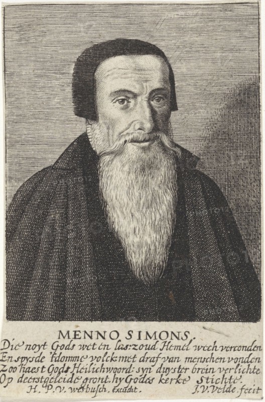 Portrait of Menno Simons, Jan van de Velde (II), Hans Passchiers van Wesbusch, 1623 - 1641