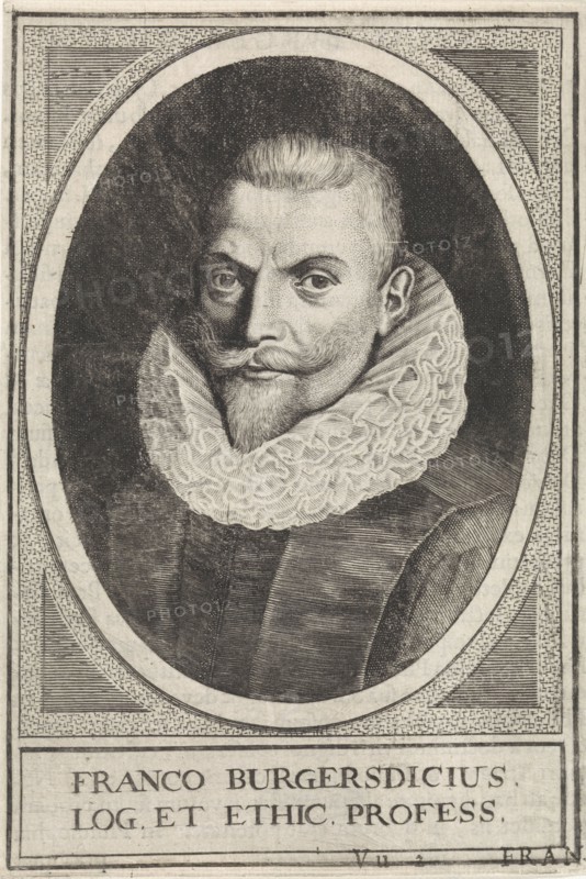 Portrait of Franco Petri Burgersdijck, professor at Leiden, The Netherlands, print maker: de Passe (workshop of), Dating 1625