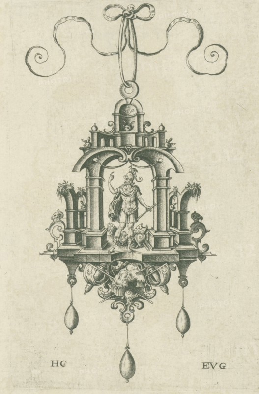 Pendant (pendeloque) Mars, Hans Collaert (I), Anonymous, 1555 - 1576