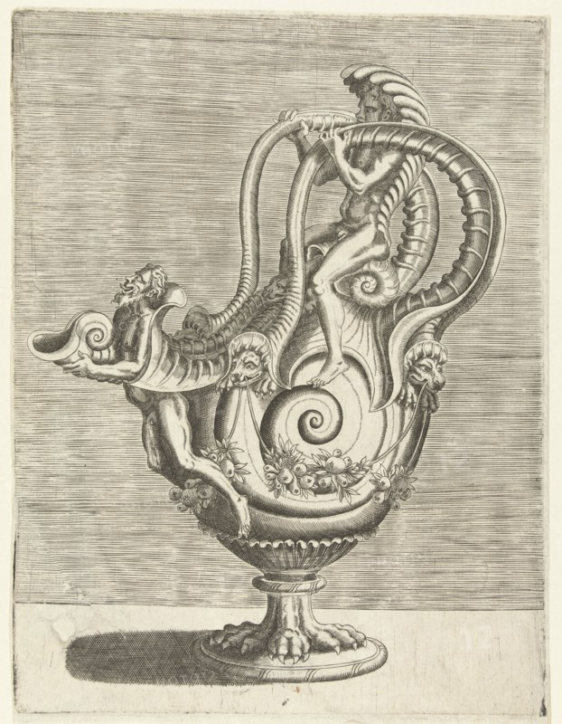 Jug in the form of a snail shell, Balthazar van den Bos, Cornelis Floris (II), Hieronymus Cock, 1548