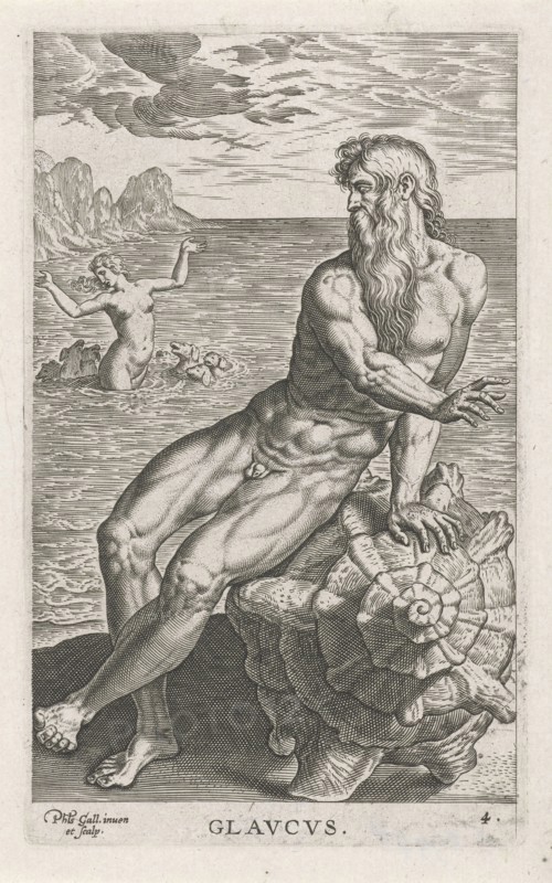 Sea God Glaucus, Philips Galle, 1586