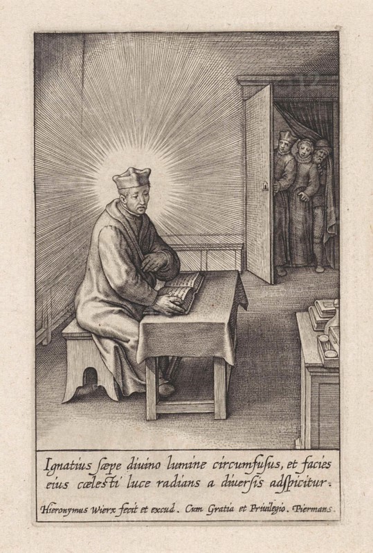 Ignatius Loyola surrounded by divine light, Hieronymus Wierix, 1611 - 1615