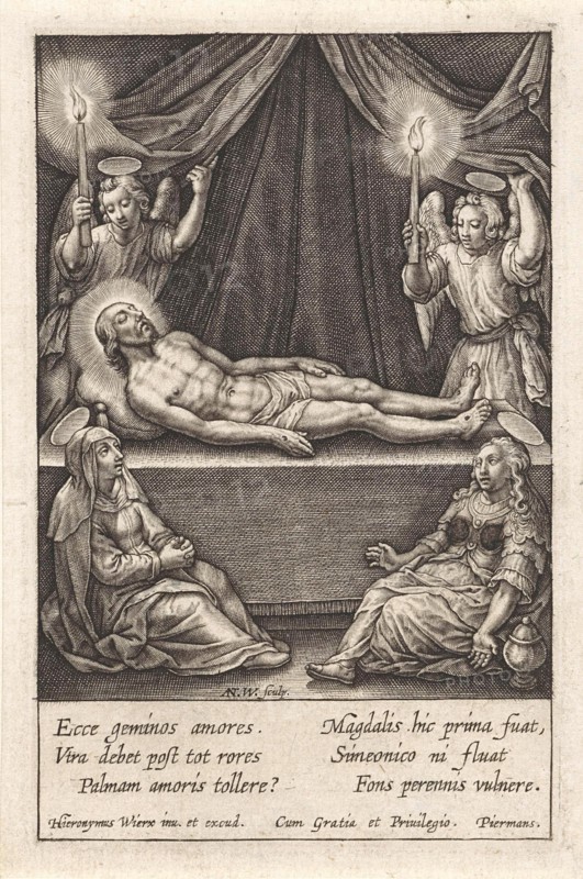 Lamentation of Christ, Antonie Wierix (III), Hieronymus Wierix, Piermans, 1606 - before 1619