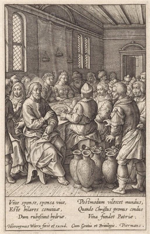 Wedding at Cana, Hieronymus Wierix, 1563 - before 1619
