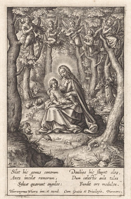 Rest on the Flight into Egypt, Antonie Wierix (III), Hieronymus Wierix, Piermans, 1606 - before 1619