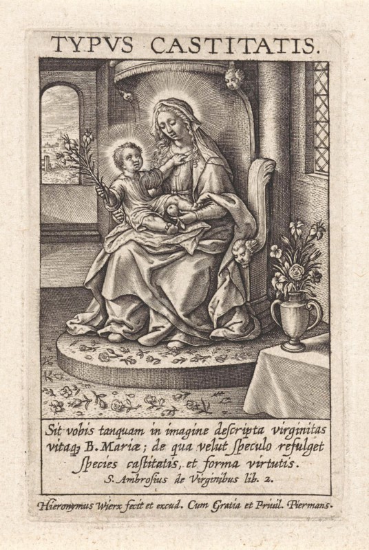 Mary with the Christ Child, Hieronymus Wierix, 1563 - before 1619