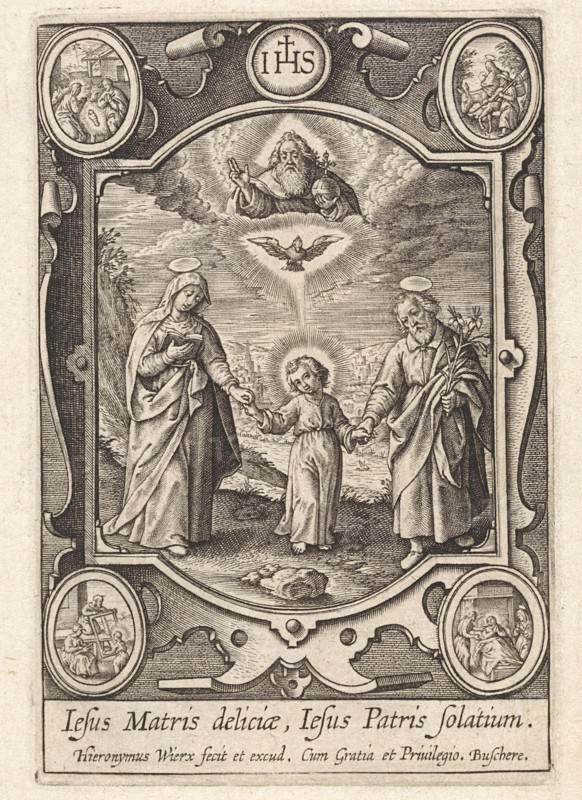 Earthly and heavenly Trinity, Hieronymus Wierix, 1563 - before 1619