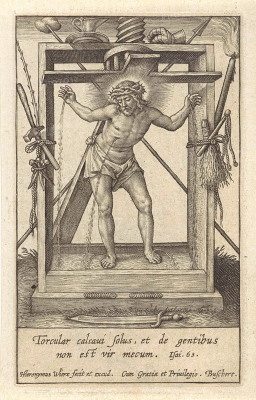 Christ in the winepress, Hieronymus Wierix, 1563 - before 1619