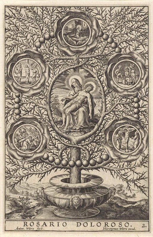 Five sorrowful mysteries, Antonie Wierix (II), Hieronymus Wierix, 1605 - 1619