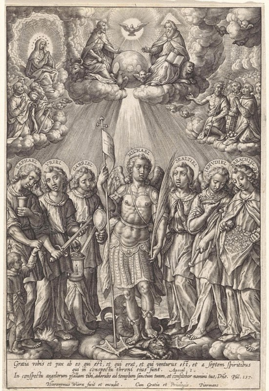 Seven Archangels, Hieronymus Wierix, 1563 - before 1619