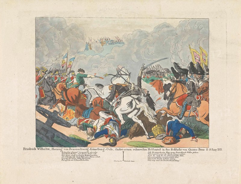 The fall of Frederick William, Duke of Brunswick, 1815, Anonymous, Friedrich Campe, 1815