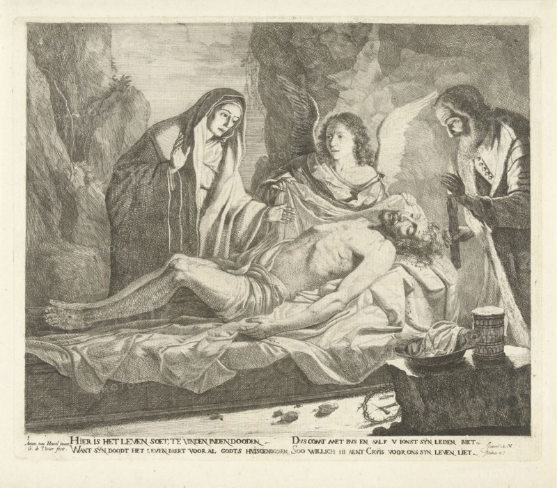 Entombment of Christ, Guillaume Duvivier (17e eeuw), c. 1660 - c. 1670