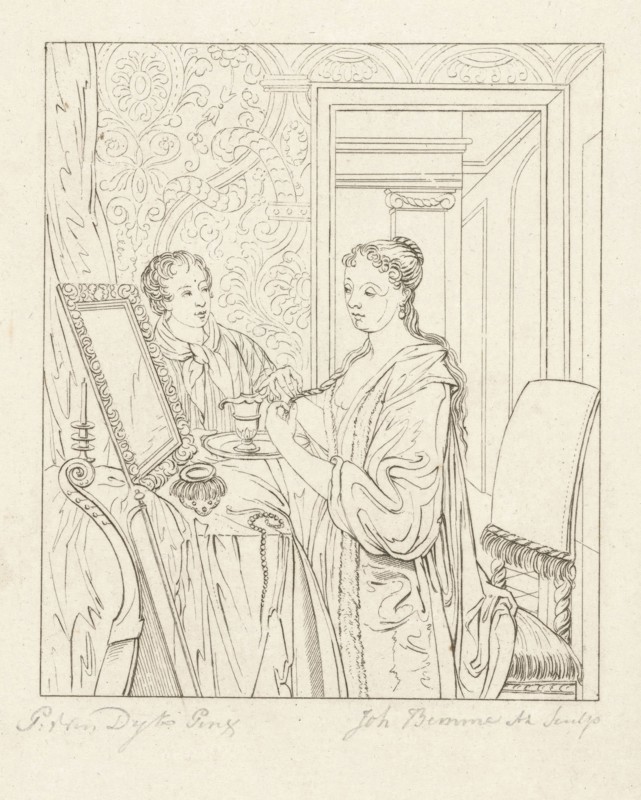 A woman at her toilet, Joannes Bemme, 1800 - 1841
