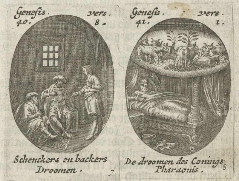 Joseph explains dreams of cupbearer and baker, The dream of Pharaoh, Hans Janssen, 1615 - 1651