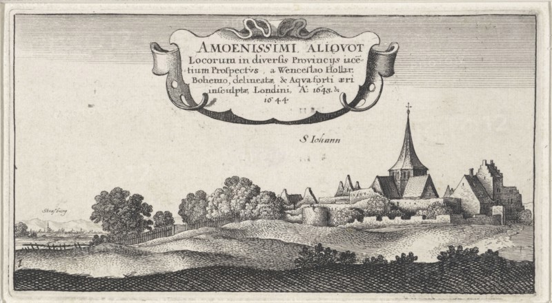 Landscape near Strasbourg France, Wenceslaus Hollar, 1643 - 1644