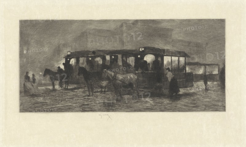 Square at night, Willem Steelink (II), 1889