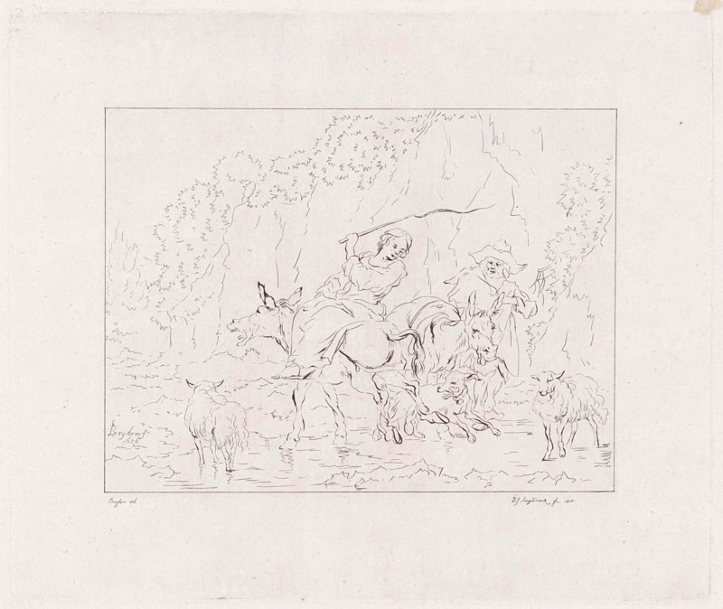 Shepherd and shepherdess, Diederik Jan Singendonck, 1815