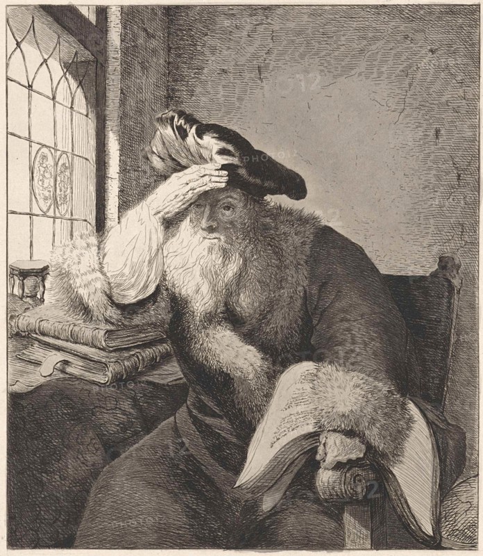 Old man at the window, Diederik Jan Singendonck, Rembrandt Harmensz. van Rijn, in or after 1815