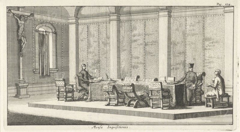 Jesuits convict an accused person, Jan Luyken, Henricus Wetstein, 1692