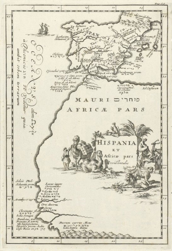 Map of Spain and part of North Africa, Jan Luyken, Cornelis Boutesteyn, Jordaan Luchtmans, 1692