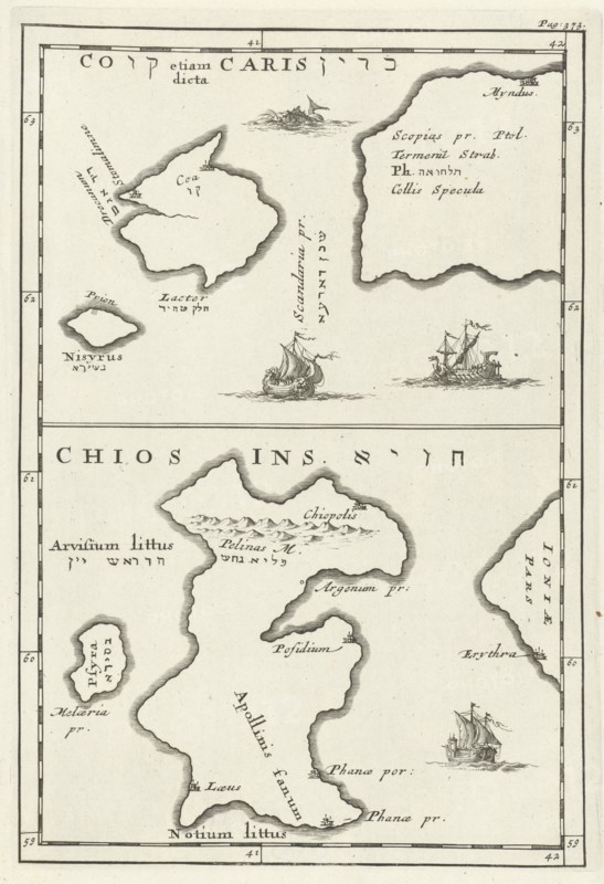 Maps of Kos and Chios, Jan Luyken, Cornelis Boutesteyn, Jordaan Luchtmans, 1692