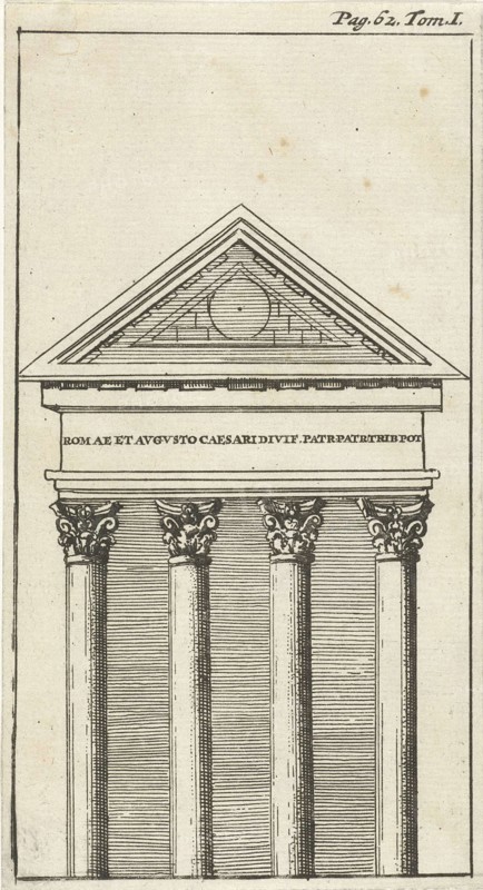 Roman temple in Pula, Jan Luyken, Hendrick and Dirk Boom, 1679