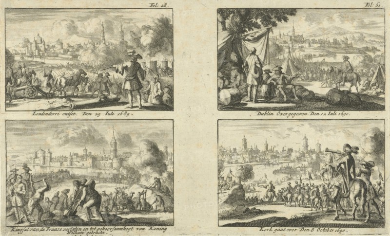 Fight in Ireland Londonderry and Kinsale, 1689 and the conflict in Ireland in Dublin and Cork, 1690